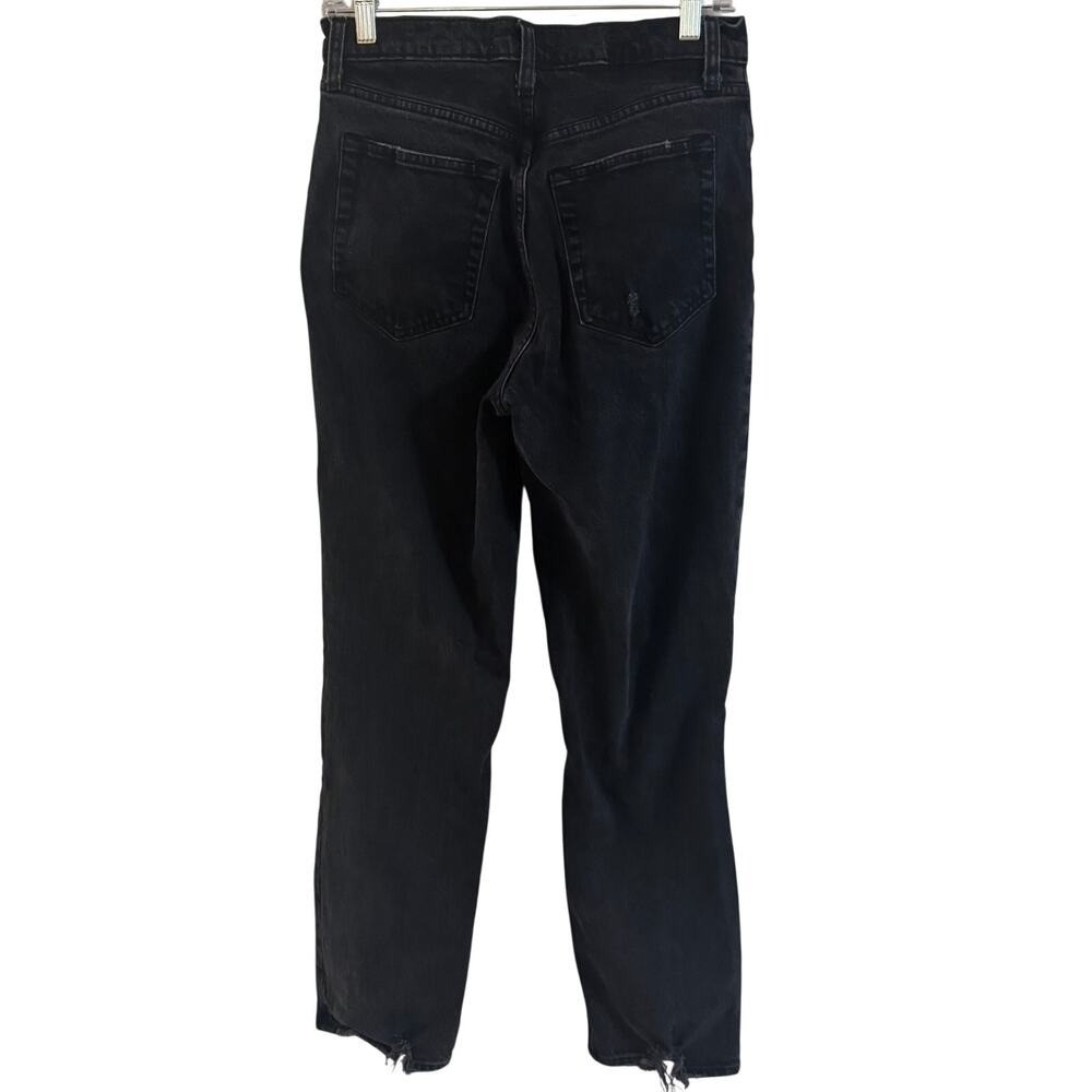 Abercrombie & Fitch The 90s Straight Ultra High Rise Distressed Black Jeans 28 6 - Picture 3 of 4